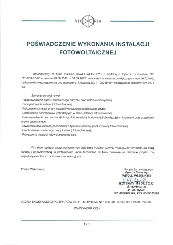 Referencje Vixoria 5