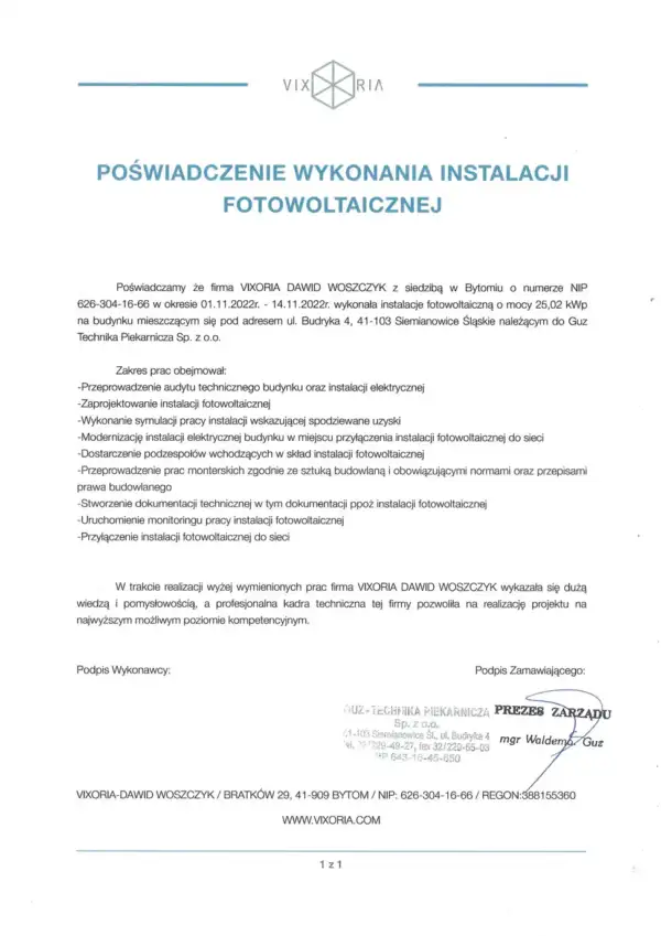 Referencje Vixoria 2