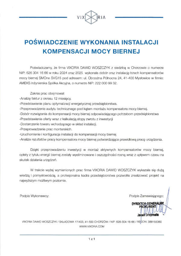 kompensacja mocy biernej katowice śląsk smone
