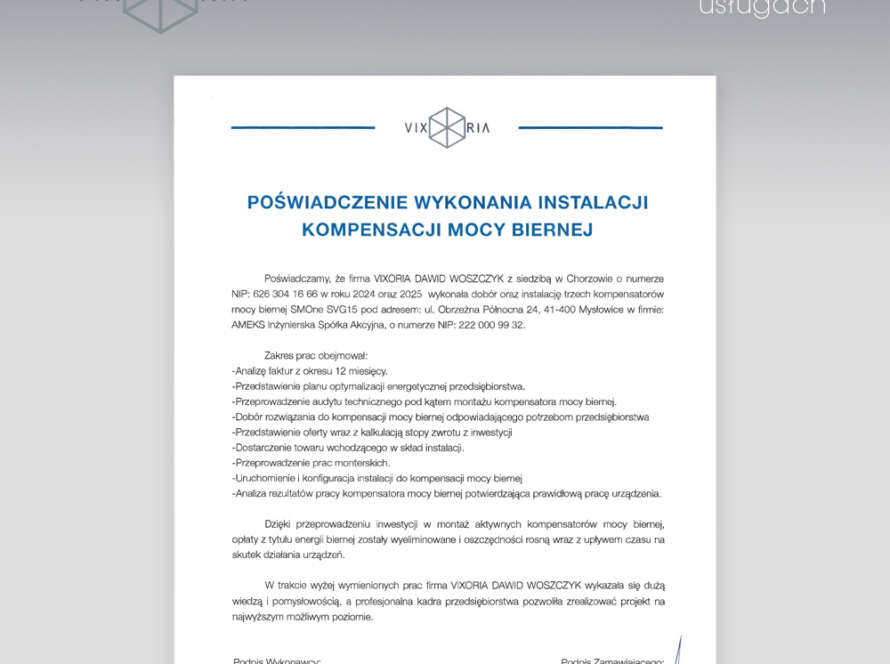kompensacja mocy biernej śląsk